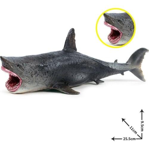 Megalodon Figure Ancient Shark Wild Animal PVC Model Toy Collector Decor Gift Classic Ocean Animals Big Shark Fish Model Toy