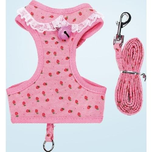 Pet Dog Mesh Cute Print Outdoor Walking Harness Vest and Leash Set For Small Large Dogs PC710
