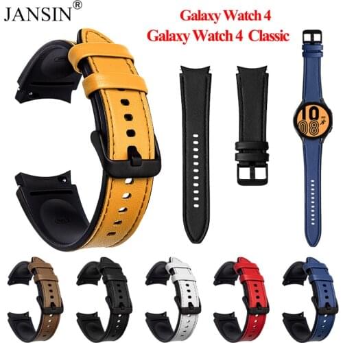 Leather Strap For Samsung Galaxy Watch 4 40mm 44mm Watchbands for Samsung Galaxy Watch 4 Classic 46mm 42mm Smartwatch Bracelet