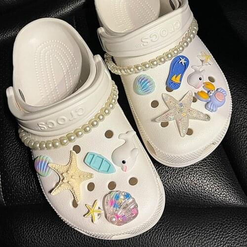 Cute Croc Charms Ocean Starfish Summer Designer Creative Croc Decoration Three-dimensional Shoe Charms Accessories for Kids