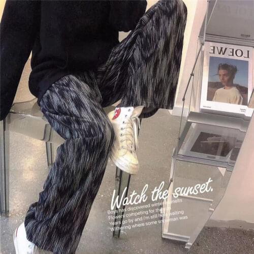 Fashionable Tie-Dye Womens Trousers Womens Straight Thin Drape Casual Mopping Pants Comfortable Wide-Leg Pants