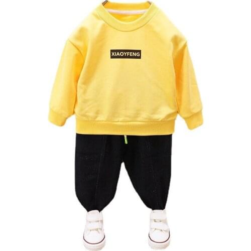 New Spring Autumn Children Clothes Baby Boys Girls Casual T Shirt Pants 2Pcs/sets Infant Cartoon Costume KidsToddler Sportswear