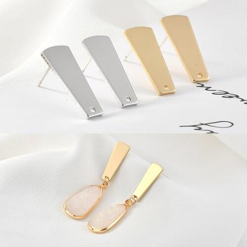 New Arrival 20pcs Fashion Stud Earrings Gold Silver Colors Metal diy earrings jewelry material accessories ornament Earring