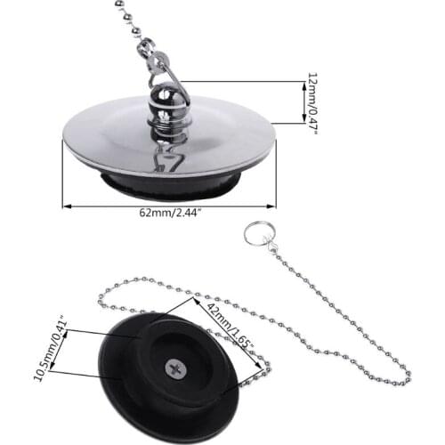 Bathtub Drain Plug With Chain Sink Basin Water Stopper For Bathroom Kitchen Chrome Plated Dropshipping