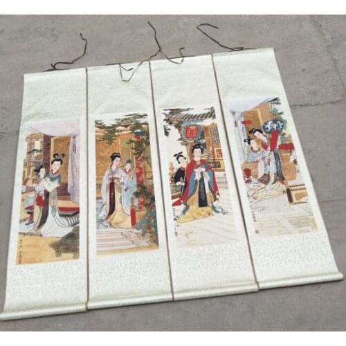 Hand-painted Chinese paintings, four famous beauty Embroidery of the Qing Dynasty in China, free shipping