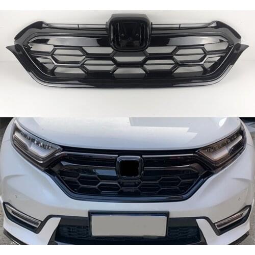 Black Front Racing Grille For Honda CRV 2017 2018 2019 Bumper Hood Upper Lower Mesh Chrome Grill Car accessories Car Styling