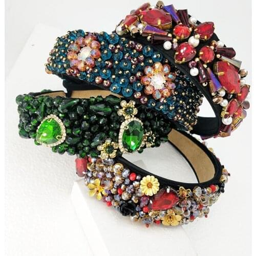 Luxury Floral Bridal Crown Double Crystal and Pearl Strap Bridal Hair Jewelry Tiara Handmade head jewelry bride jewelry