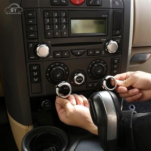 Silver,Central Control,Air Conditioner Volume Knob Cover Trim,ABS Chrome,for LandRover Discovery 3 LR3 2004-2009,Car Accessories