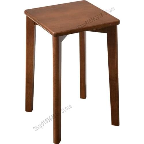 Solid Wood Stool Household Square Stool Modern Minimalist Living Room Dining Table And Chair Fashion Creative Makeup Dressing St