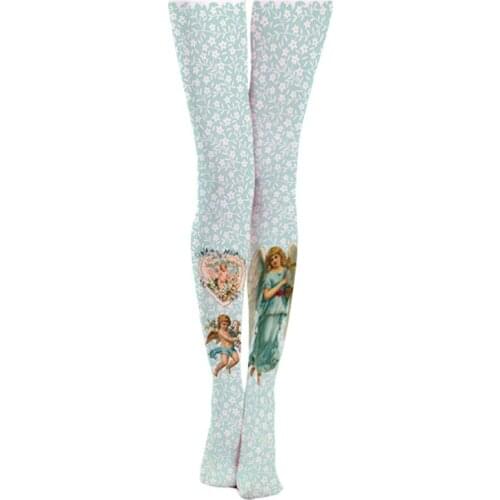 2018 Spring Flower Angel Printed Pantyhose Socks