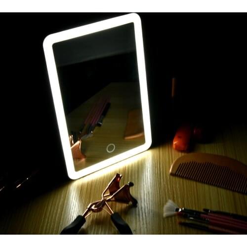 Lighted Makeup Led Mirror Travel Vanity Mirror with Lights USB Charging Light Table Cosmetic Mirror with Touch Screen Switch