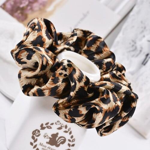 Women Girls Hair Accessories Ladies Brand Leopard Flower Hair Tie Scrunchies Girl Ponytail Hair Holder Rope Female 19 Colors