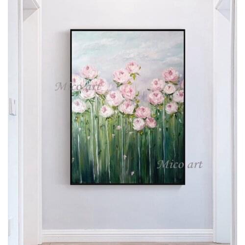 100% Handmade Abstract Knife Thick Flower Oil Painting Unframed Canvas Wall Art Paintings Artwork Decoration For Living Room