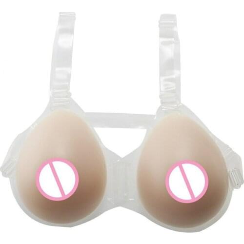 2400g Beige Fake Boobs Intimates Fake Breast Realistic Silicone Breast Forms Shoulder Straps Bra Crossdresser Shemale Artificial