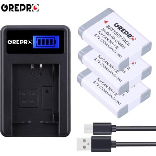 3Pcs NB-13L NB13L Battery + NB 13L Charger for Canon PowerShot G5X G7X G9X G7 X Mark II G9 X SX620 SX720 SX730 HS