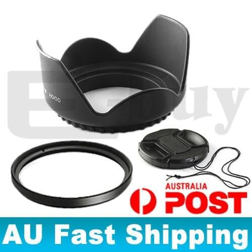 3ni1 49 mm Flower Lens Hood +UV Filter +Lens Cap for CANON 400D 550D 500D 600D 1100D Ni@on D80 D50 D7000 D3100 DS DSLR