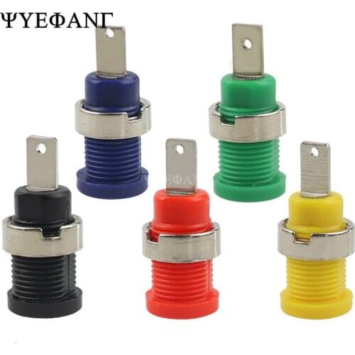 5Pcs Insulated Safety 4mm Banana Female Jack Panel Mount Socket Binding Post Connector