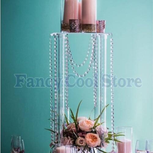 50cm Tall wedding Crystal flower stand table centerpiece acrylic wedding decoration