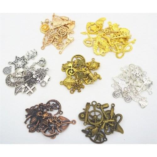 7 colors 25g mix Vintage Metal Charms Diy Fashion Accessories & Pendant Charms for Jewelry Making js1154