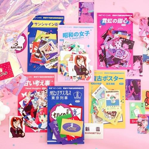 40pcs Scrapbook Stickers Japanese Style Girl Sticker Set Diary Book Diy Craft Arts Scrapbooking Journal Planner Decorative Label