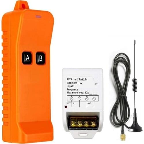 868MHZ 3000W RF Wireless AC 220V Remote Control Switch 1CH 30A Receiver Industrial Transmitter forwater pump lighting universal