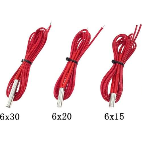 3D Printer Parts Heating Tube 12V 40W/30w 1M length ( 6*15/6*20/6*30mm ) Ceramic Cartridge For Extruder HeatingExtrusion Heater