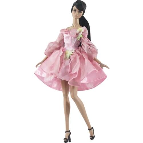 30 Cm 6 Points Baby Dress FR Doll Clothes Princess Dress Flower Fairy Pink Fluffy Dress