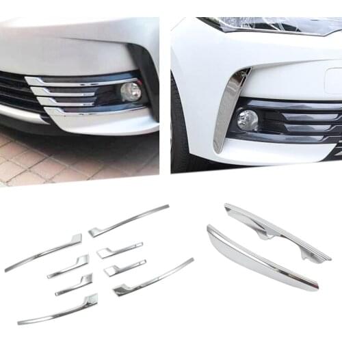 For Toyota Corolla 2017 2018 Car ABS Chrome Front Fog Light Lamp Fog Light Frame Automobiles Decoration Lamp Covers Trim