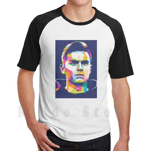 Paulo Dybala Displate-T Shirt Cotton Men DIY Print Cool Tee Dybala Paulo Ronaldo Cristiano Football Soccer Goal Celebration