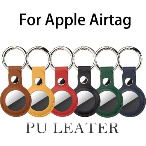 Leather Case For Apple airtag Air tag Keychain llavero Case For airtags tracker wallet Sleeve Protective cover leather