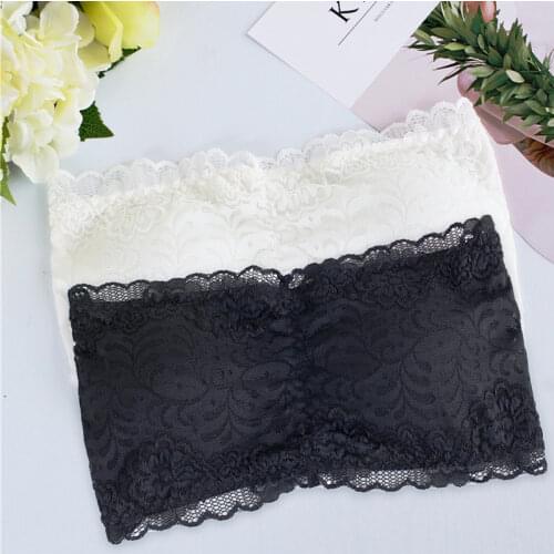 Summer Bralette Sheer Lace Strapless Wireless Sexy Bra Soft Push Up Seamless Bras for Women Lace Tops Sexy Lingerie