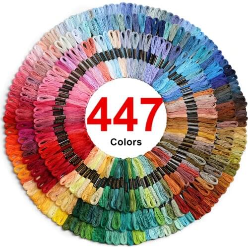 Thread Cross Stitch Floss 477 Colors Floss Skein Cross Stitch DIY Silk Line Branch Threads Embroidery Sewing Skeins Craft Tools