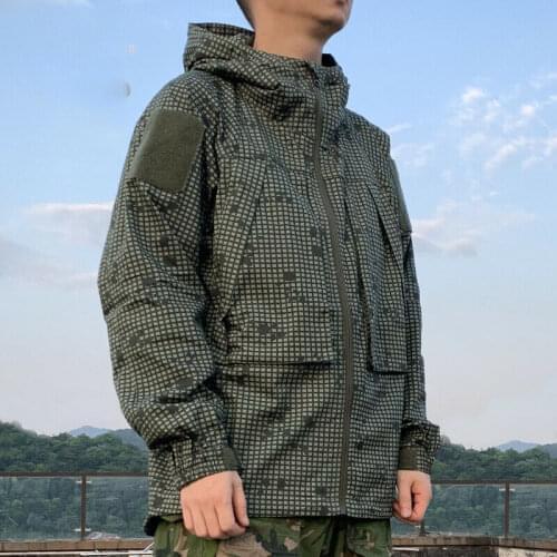 New Mens Tactical Hooded Jacket Zipper Wind Coat Desert night camouflage