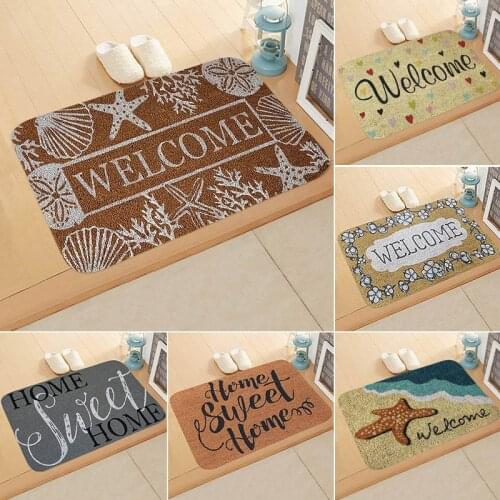 Welcome Doormat Anti-Slip Entrance Mat Water Absorbent Carpet for Bathroom Bedroom Front Door Mat Kitchen Rugs Tapis Decor Pad