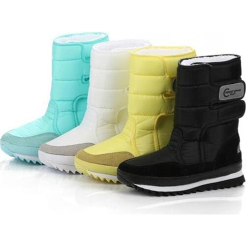 Dropshipping Female Snow Boots Winter Boots Women Flat Waterproof 2018 Shoes Botas Mujer Botas Femininas De Inverno Black White