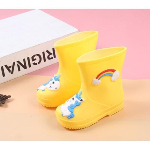 New Rainbow Unicorn Rain Boots Kids For Boys Rain Boots Waterproof Baby Girls Non-slip Rubber Water Shoes Children Rainboots