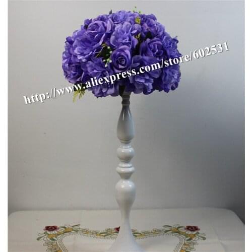 SPR purple-Free shipping!10pcs/lot wedding road lead artificial flower ball wedding table flowers centerpiece decoration