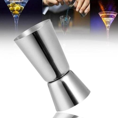 New 15/30ml 25/50ml Steel Double Head Measuring Cup Cocktail Shaker Measure Cup Drink Spirit Measure Kitchen Gadgets