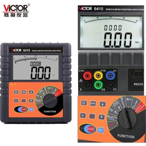 VICTOR VC6415 grounding resistance tester lightning rod lightning protection detector double clamp grounding resistance meter