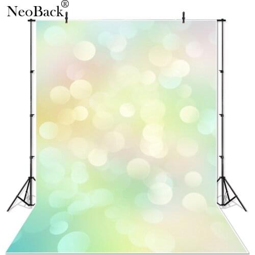 Thin Vinyl Spring Green Bokeh Dots Photography Backgrounds Newborn baby Children Kids Photography Studio Photo Backdrops P0652