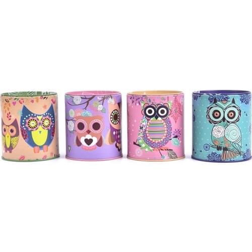 Vintage Owl Piggy Bank Tinplate Piggy Bank Childrens Gifts Home Decoration Kid Gift Round Piggy Bank Money Box kawaii