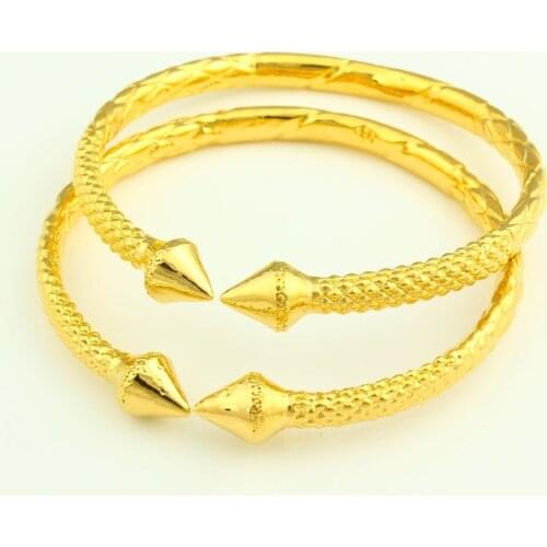 2018 Ethiopias African Unisex Gold Bangle Adjustable Size Bangle gold color Jewelry For Men Women