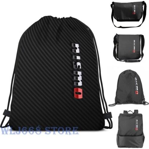Funny graphic print shoulder Bags women Nismo carbon fiber Single shoulder backpack travel for men Gym Bag