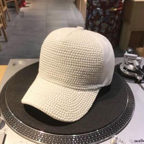 MAERSHEI 2019 Rhinestones luxury pearl Sequins Baseball Cap For Women Summer Cotton Hat Girls Snapback Hip hop hat Gorras Casque