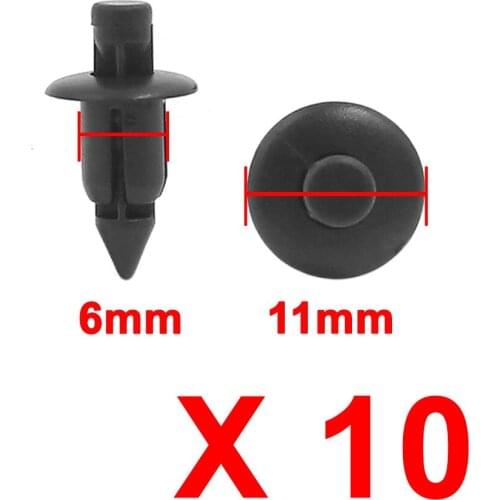 X Autohaux 10 Pcs Universal Auto Car Bumper 6Mm Hole Plastic Rivets Push Pin Clips