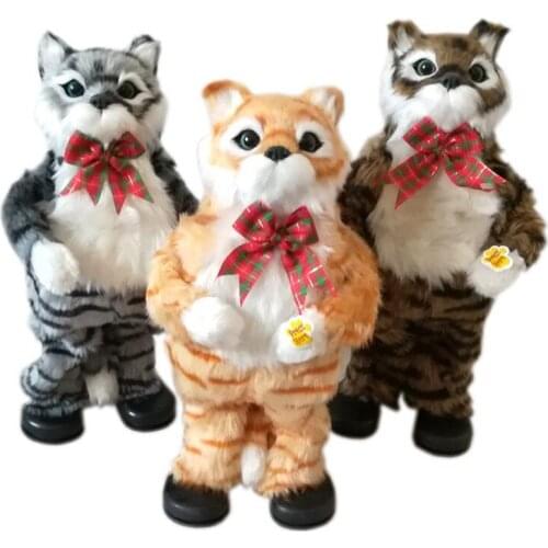 30cm New Year Christmas Toys For Children Gift Electronic Pet cat Brinquedos Walking Dancing Musical Interactive Robot Cat