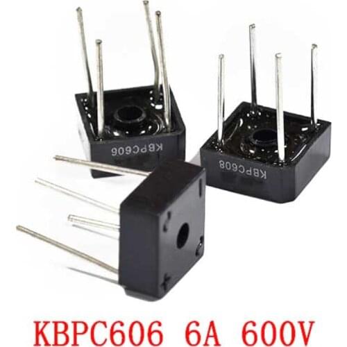 5pcs New KBPC608 KBPC606 6A600V 800V round foot single-phase rectifier bridge bridge pile square bridge 4 feet
