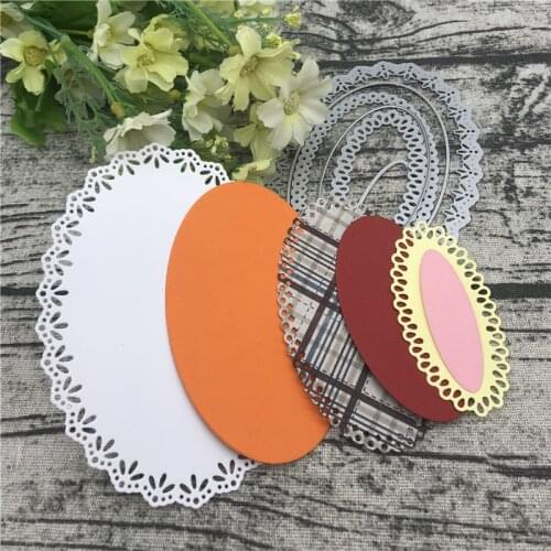 6pcs Laced Rectangle Frame Set Metal Cutting Dies For DIY Scrapbooking Album Embossing Paper Cards Decorative Crafts