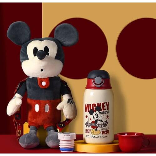 640ML Disney Mickey Donald Duck Childrens Cute Creative Water Cup Insulation Cup Milk Cup Student with Cup Cover