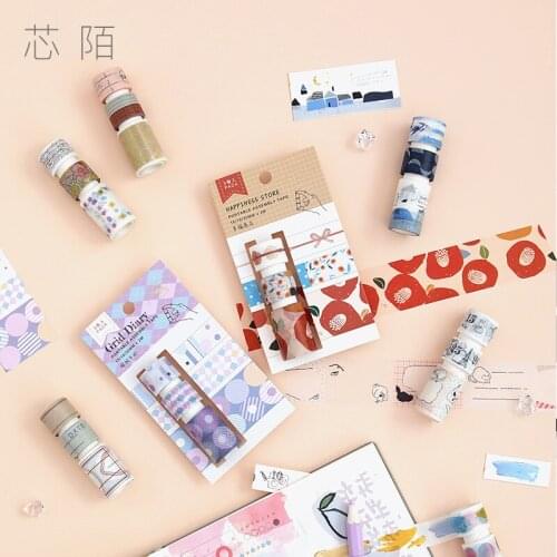 8packs/lot salt assemblage series cute fresh decorative paper masking washi tape